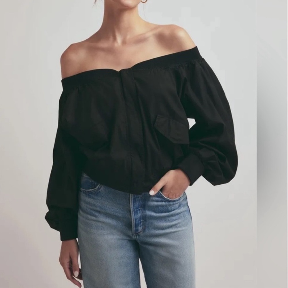 Favorite Daughter Off-Shoulder Bomber Jacket - NWT